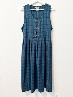Vintage Miss Dorby Plaid Dress 10P Preppy Academia Cottagecore Schoolgirl‎ Midi